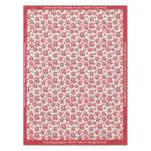 レトロヴィンテージレッドローゼグリーン葉パーソナライズされたズ テーブルクロス (正面)