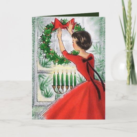 レトロヴィンテージレディーアド文字カード シーズンカード (正面)