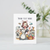 レトロヴィンテージレディーアド文字 ポストカード (スタンド正面)