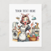 レトロヴィンテージレディーアド文字 ポストカード (正面)