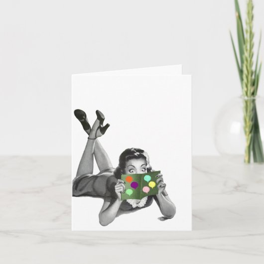 レトロヴィンテージレディ(バルーンパーティーカード空白のTY付) カード (正面)