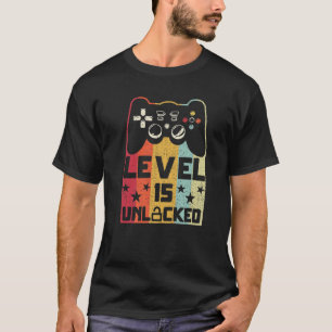 レトロヴィンテージレベル15ロック解除ビデオゲーム15th Bi Tシャツ