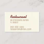 レトロヴィンテージロゴキッチンビジネス&レストラン 名刺 (裏面)