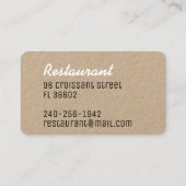 レトロヴィンテージロゴレストラン&キッチンチャンネル 名刺 (裏面)