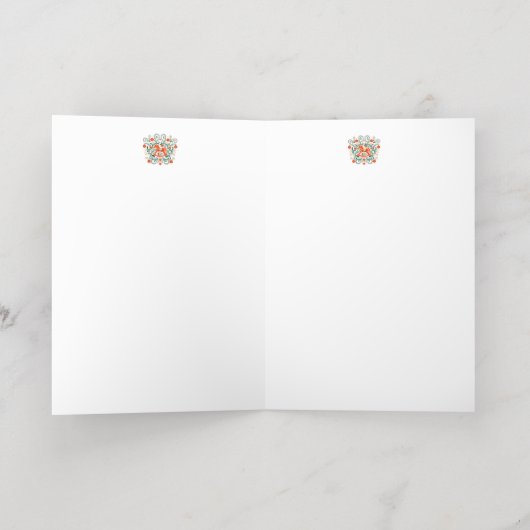 レトロヴィンテージロッキングホースのクリスマス 箔シーズンカード (内側レイダウン)