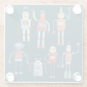 レトロヴィンテージロボット ガラスコースター (裏面)