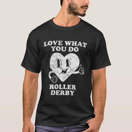 レトロヴィンテージローラダービー恋人 Tシャツ (正面)