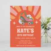 レトロヴィンテージローラースケート誕生日パーティー 招待状 (スタンド正面)