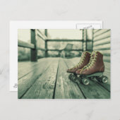 レトロヴィンテージローラースケート ポストカード (正面/裏面)