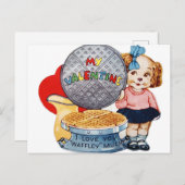 レトロヴィンテージワッフルバレンタインホリデーハガキ シーズンポストカード (正面/裏面)