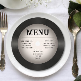 レトロヴィンテージヴィネットビニール結婚レコード メニュー