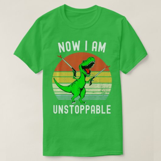 レトロヴィンテージ今I Am Unstopable Trex おもしろい TRex Tシャツ (デザイン正面)