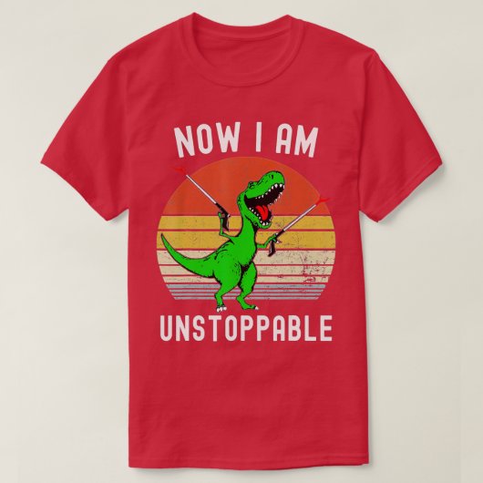 レトロヴィンテージ今I Am Unstopable Trex おもしろい TRex Tシャツ (デザイン正面)