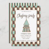 レトロヴィンテージ企業のクリスマスパーティの招待状 招待状 (正面/裏面)