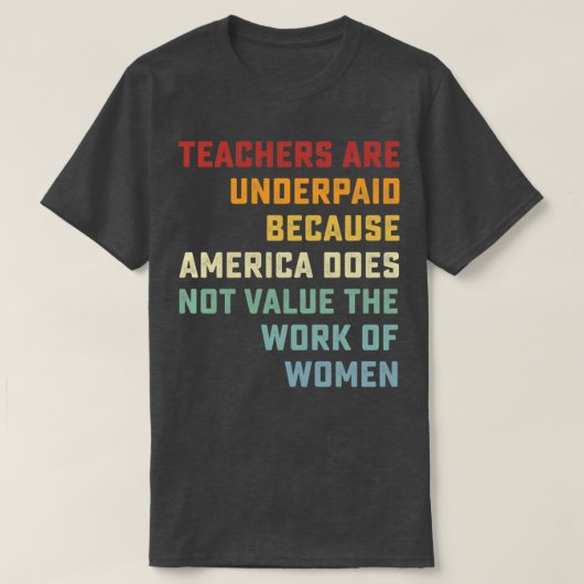 レトロヴィンテージ先生はAmeriのため過少支払い Tシャツ (デザイン正面)