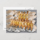 レトロヴィンテージ入浴美しいオンサンドドル ポストカード (正面/裏面)