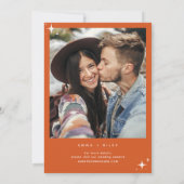 レトロヴィンテージ写真の保存日時 |オレンジピンク 案内状 (裏面)