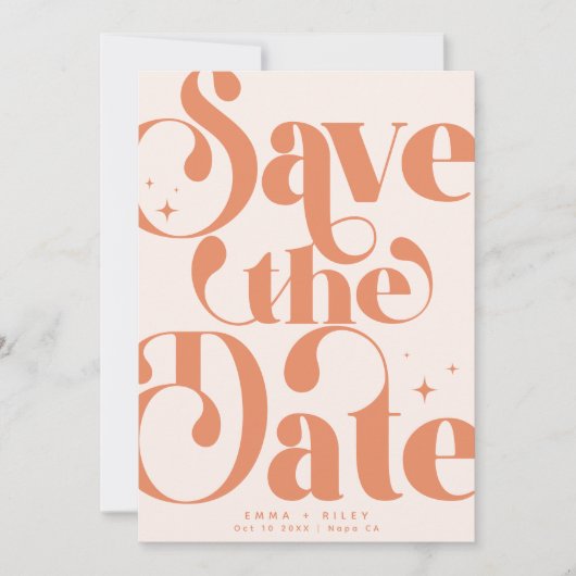 レトロヴィンテージ写真の保存日時 | Terracotta 案内状 (正面)