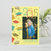 レトロヴィンテージ写真の卒業発表 招待状 (スタンド正面)