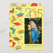 レトロヴィンテージ写真の卒業発表 招待状 (正面/裏面)