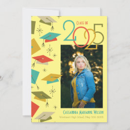 レトロヴィンテージ写真の卒業発表 招待状