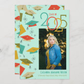 レトロヴィンテージ写真の卒業発表 招待状 (正面/裏面)