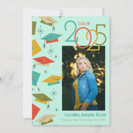 レトロヴィンテージ写真の卒業発表 招待状