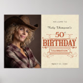 レトロヴィンテージ写真50th誕生日へようこそ ポスター (正面)