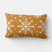 レトロヴィンテージ冬スノーフレーク模様ピロー ランバークッション (裏面)