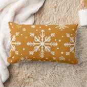 レトロヴィンテージ冬スノーフレーク模様ピロー ランバークッション (ブランケット)