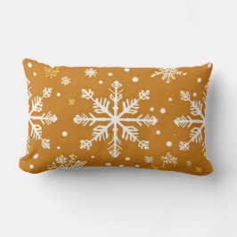 レトロヴィンテージ冬スノーフレーク模様ピロー ランバークッション