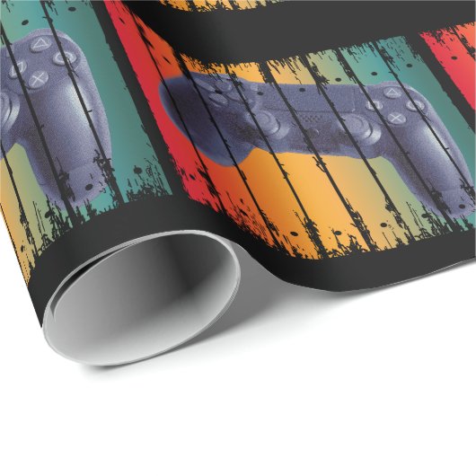 レトロヴィンテージ制御装置コンソール用ビデオゲーム機 ラッピングペーパー (ロールコーナー)