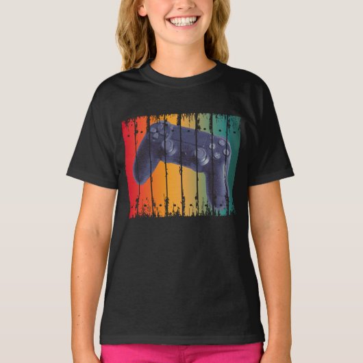 レトロヴィンテージ制御装置コンソール用ビデオゲーム機 Tシャツ (正面)