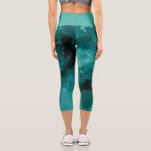 レトロヴィンテージ動揺してターコイズブルー カプリレギンス (裏面)