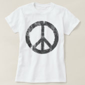 レトロヴィンテージ動揺してデザイン平和サイン Tシャツ (デザイン正面)