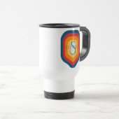 レトロヴィンテージ名前をカスタムするパーソナライズされたイニシャル トラベルマグ (正面右)