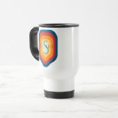 レトロヴィンテージ名前をカスタムするパーソナライズされたイニシャル トラベルマグ (正面左)