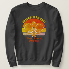 レトロヴィンテージ名前をカスタムするピクレボールチーム スウェットシャツ