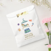 レトロヴィンテージ回転木馬カーニバルベビーシャワー フェイバーバッグ (封をした状態)