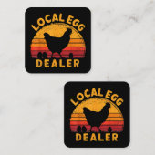 レトロヴィンテージ地元の卵ディーラー農家鶏卵 スクエア名刺 (正面/裏面)