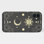 レトロヴィンテージ太陽の月の惑星雲タロット枠 Case-Mate iPhoneケース (裏面(横))