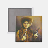 レトロヴィンテージ女性のカーボーイ磁石 マグネット (正面/裏面)