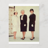 レトロヴィンテージ女性のユニフォーム美しい強い ポストカード (正面)
