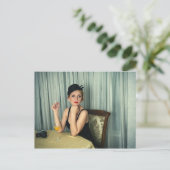 レトロヴィンテージ女性 ポストカード (スタンド正面)