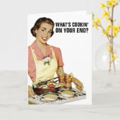 レトロヴィンテージ妻あいさつカード、ちょうど言う カード (黄色い花)