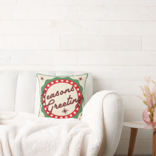 レトロヴィンテージ季節のごあいさつクリスマス クッション