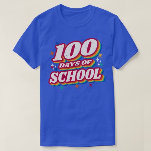 レトロヴィンテージ学校の100日 Tシャツ (デザイン正面)