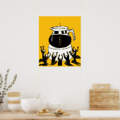 レトロヴィンテージ崇拝コーヒーおもしろい、崇拝コーヒー ポスター (キッチン)