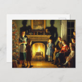 レトロヴィンテージ幽霊のよく出るクリスマスホラー ポストカード (正面/裏面)