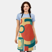 レトロヴィンテージ幾何学的リスク計、リスク エプロン (着用した状態)
